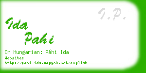 ida pahi business card